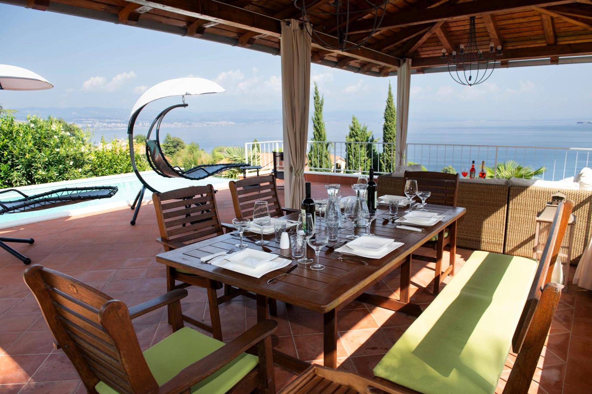 Villa Lovran - 150M To The Beach - Infinity Pool - Incredible Sea View - Fitness Room Exterior photo
