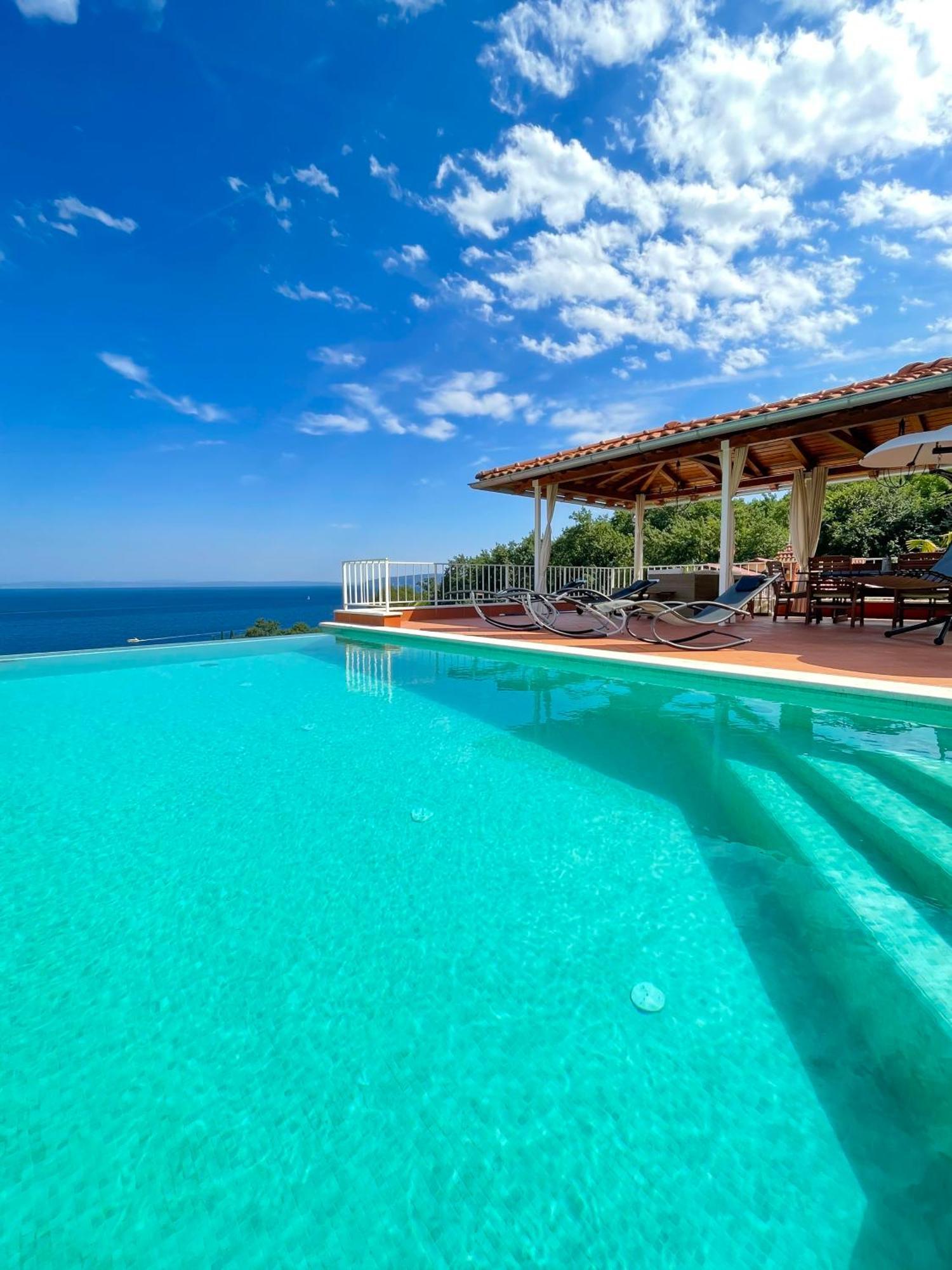 Villa Lovran - 150M To The Beach - Infinity Pool - Incredible Sea View - Fitness Room Exterior photo