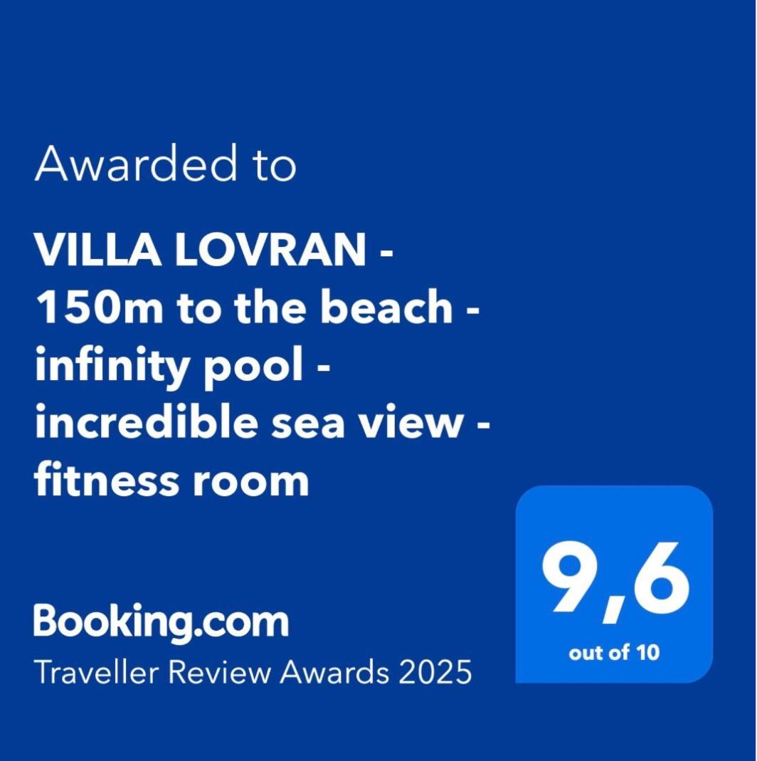 Villa Lovran - 150M To The Beach - Infinity Pool - Incredible Sea View - Fitness Room Exterior photo